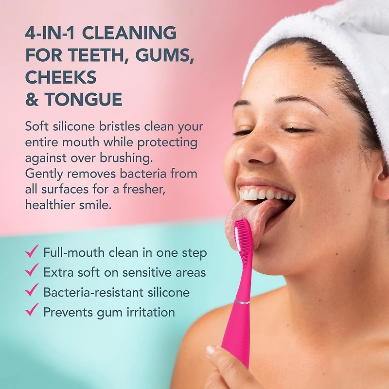 ISSA™ 4 smile en Wild Strawberry - Brosse à dents sonique hybride en silicone