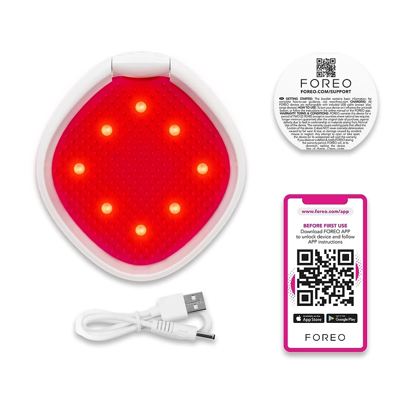 Brosse à cheveux FLIP™ lumière LED rouge en Tickle Me Pink