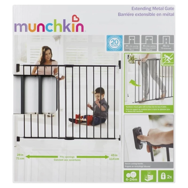 Munchkin® Barriére extensible en métal