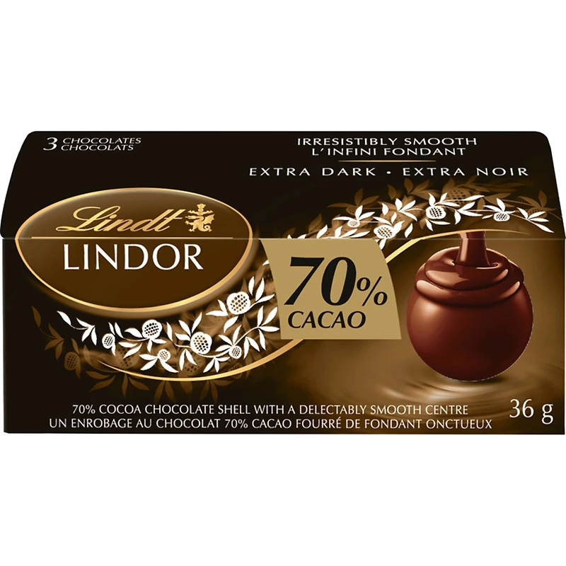 Un enrobage au chocolat 70% cacao fourré de fondant onctueux extra noir