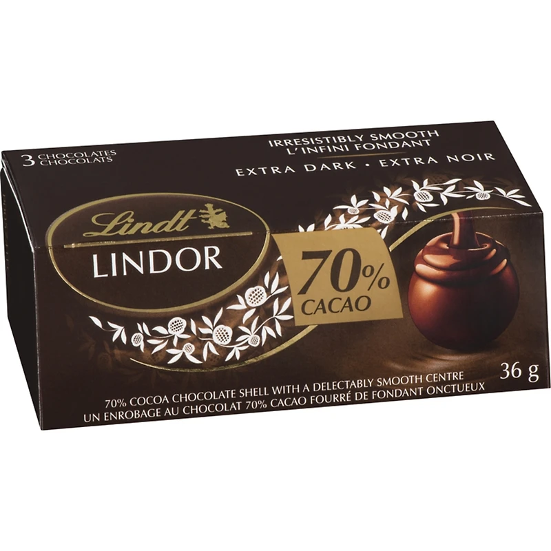 Un enrobage au chocolat 70% cacao fourré de fondant onctueux extra noir