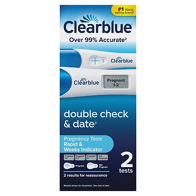Pregnancy Test Double-Check and Date Combo Pack, Value Pack, 2ct