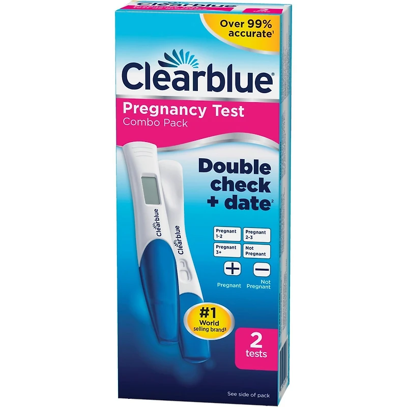 Pregnancy Test Double-Check and Date Combo Pack, Value Pack, 2ct