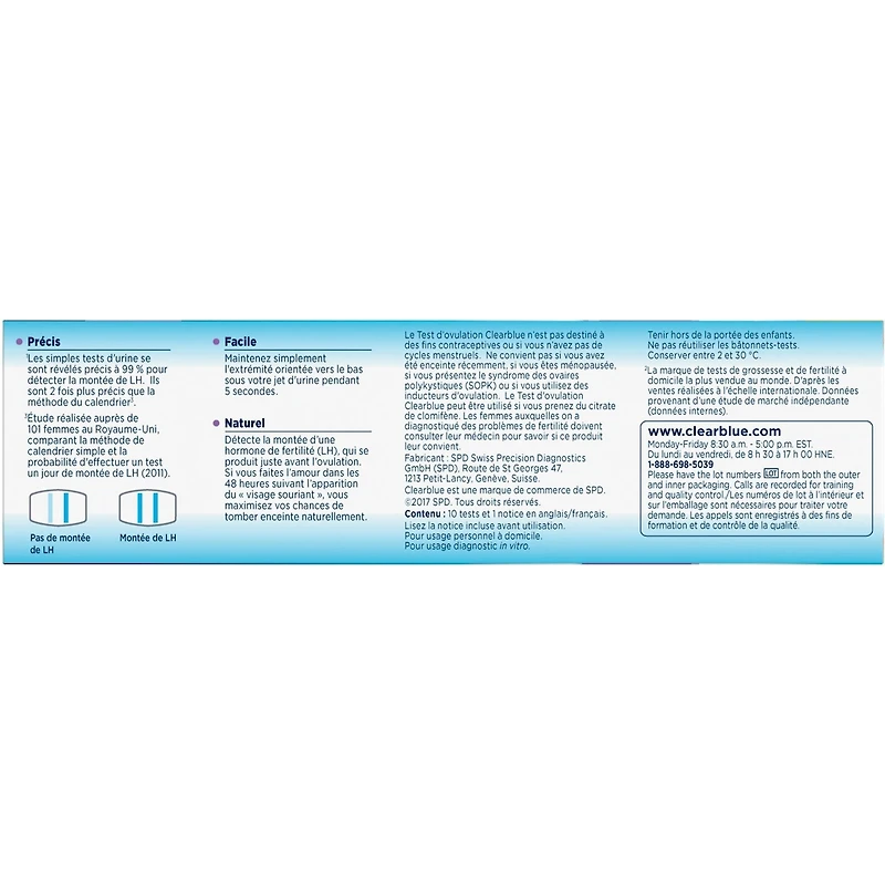 Kit de prévision de l’ovulation Easy, 10 tests d’ovulation