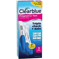 Boîte combo Tests de grossesse Clearblue avec Triple Vérification + Date