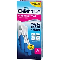 Boîte combo Tests de grossesse Clearblue avec Triple Vérification + Date
