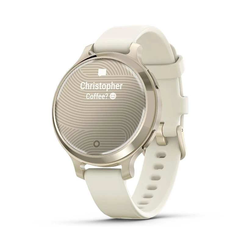 Lily 2 Ative Doré lunaire avec bracelet en silicone ivoire