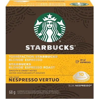 Sbux Torréfaction Blonde Espresso Nespresso Vertuo 10 Un