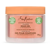 Gel pour Contours gel coiffant sans parabènes noix de coco et hibiscus + huile de lin avec huile de noix de coco, protéine de soie et huile de margousier