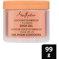 Edge Gel Paraben-Free Hair Styling Coconut & Hibiscus + Flaxseed with Coconut Oil, Silk Protein and Neem Oil