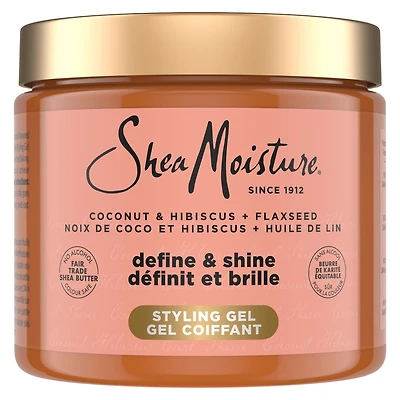 Gel Coiffant Définissant SheaMoisture  Noix de Coco et Hibiscus avec Huile de Lin
