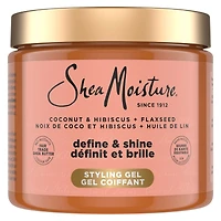 Gel Coiffant Définissant SheaMoisture  Noix de Coco et Hibiscus avec Huile de Lin