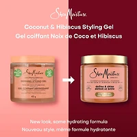 Gel Coiffant Définissant SheaMoisture  Noix de Coco et Hibiscus avec Huile de Lin