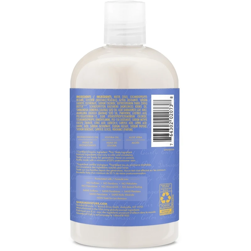Shampooing Réhydratant à Forte Porosité SheaMoisture  Huiles de Mongongo et de Jojoba