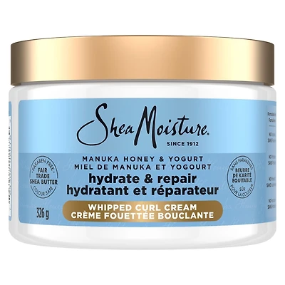 Crème Fouettée Bouclante pour des cheveux hydratés Miel de Manuka et Yogourt avec huiles de mafura et de baobab