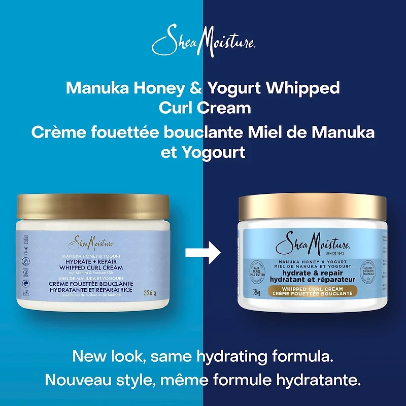Hair Styling Whipped Curl Cream for Moisturized Hair Manuka Honey & Yogurt with Mafura & Boabab Oils
