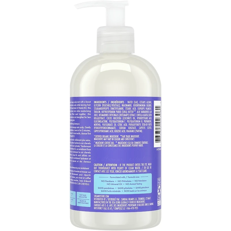 Revitalisant Hydratation du Cuir Chevelu SheaMoisture Beurre d'Aloès avec vitamine B3 pour un cuir chevelu hydraté et des cheveux plus forts et hydratés