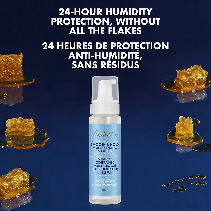 Multi-Styling Hair Mousse nourishing hair styling Manuka Honey & Yogurt with Mafura & Baobab Oils