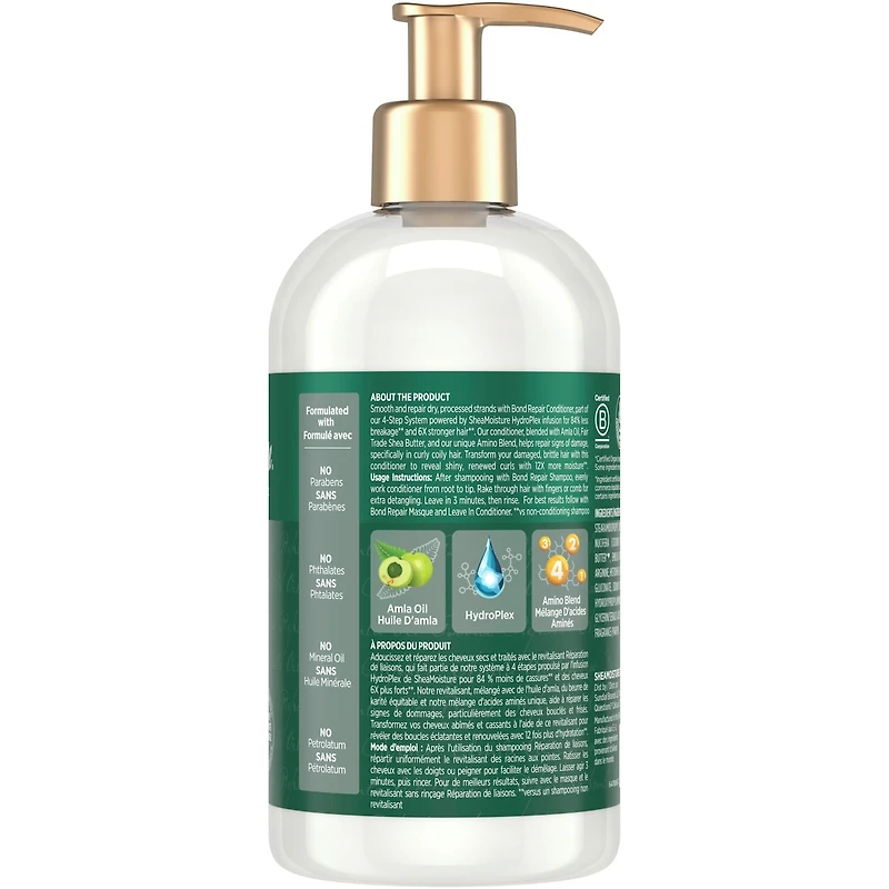 Revitilisant  Réparateur de Liens SheaMoisture  pour Renforcer les Cheveux avec de l'Huile Amla Anti-Cassure et l'Infusion Restauratrice HydroPlex 384 ML
