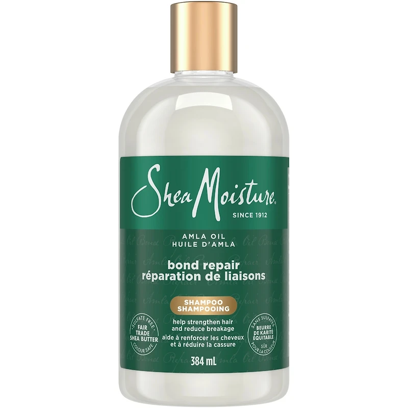 Shampoo Réparateur de Liens pour Renforcer les Cheveux, SheaMoisture  Amla Oil, avec l'Infusion Restauratrice HydroPlex, 384 ML