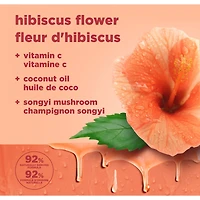 SheaMoisture  Gel Douche Éclat Radieux à la Noix de Coco et à l'Hibiscus pour une Hydratation Visible de 24H pour une Peau Saine et Éclatante 532 ml
