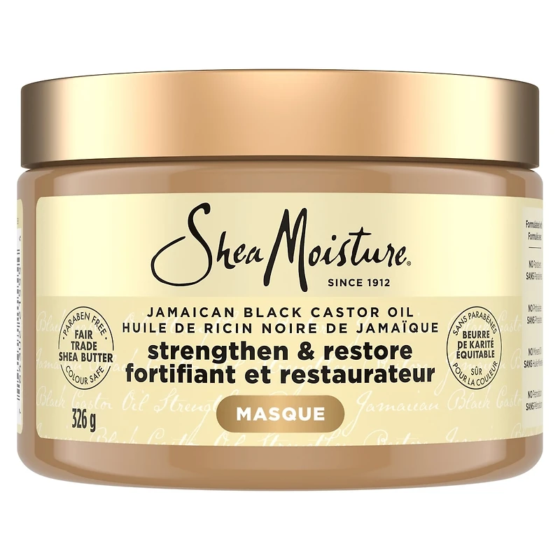 Strengthen & Restore Hair Treatment Masque for dry hair Jamaican Black Castor Oil deep conditioner with Shea Butter, Peppermint and Apple Cider Vinegar 326 g
