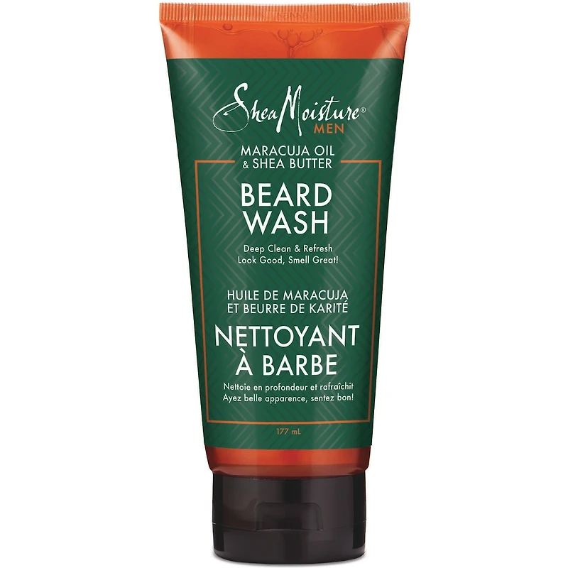 Savon à barbe pour un nettoyage en profondeur Sheamoisture Huile de maracuja et beurre de karité laissent une sensation de fraîcheur 6 oz liq.
