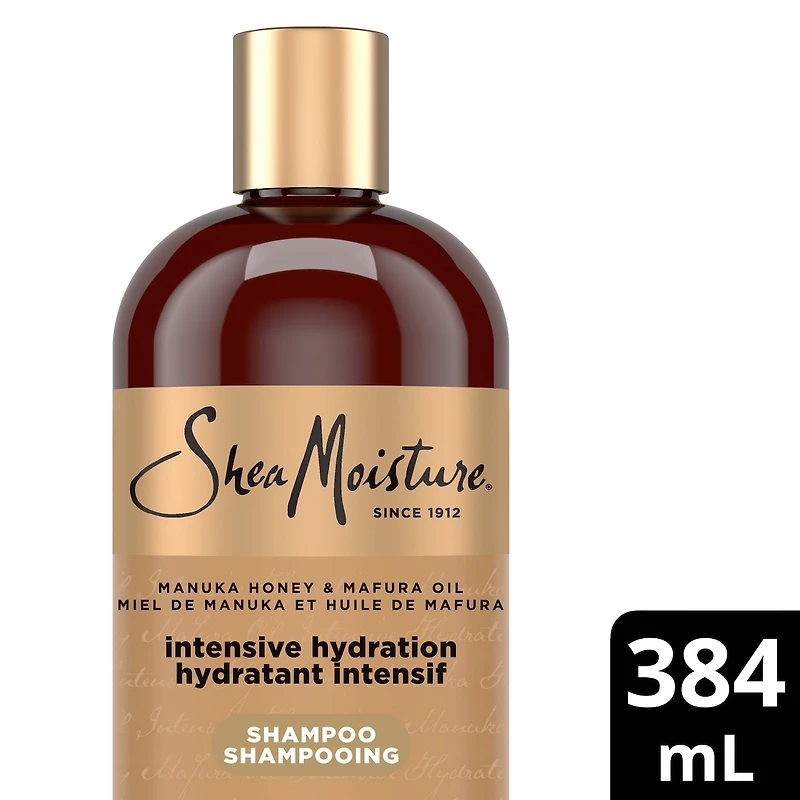 SheaMoisture Manuka Honey and Mafura Oil Intensive Hydration Shampoo for Dry, Damaged Hair with Fig Extract & Baobab Oil Sulfate-Free 384 ml