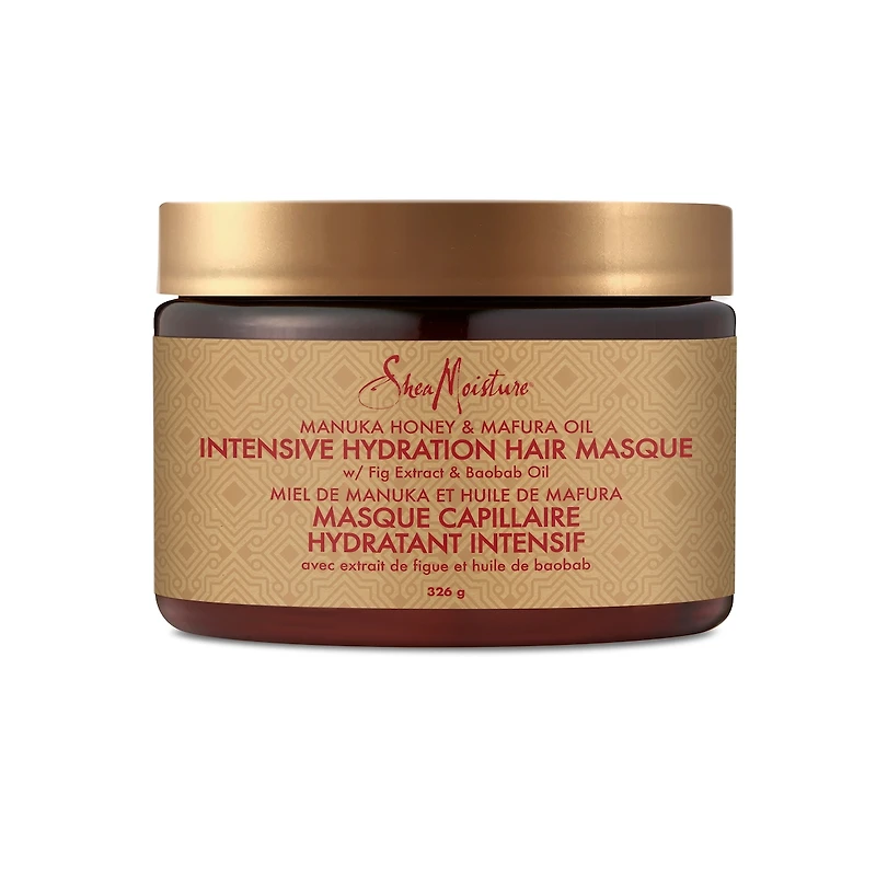 Hydratation intensive Cheveux Masque cheveux traitement pour les cheveux secs et abîmés Manuka Miel & Mafura Huile traitement de conditionnement profond avec extrait de figue 326 g
