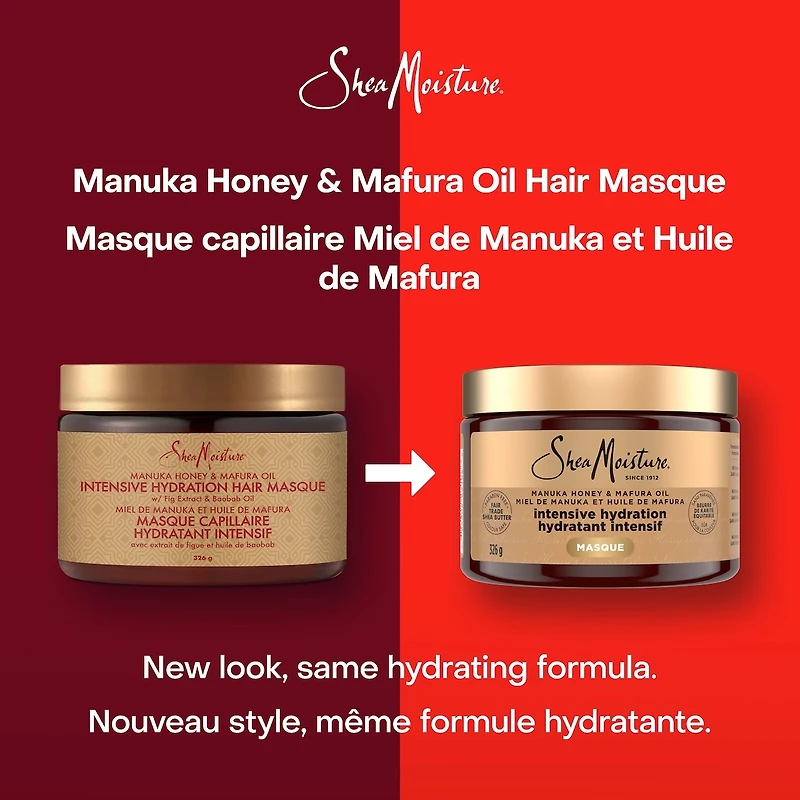 Intensive Hydration Hair Masque hair treatment for dry, damaged hair Manuka Honey & Mafura Oil deep conditioning treatment with fig extract 326 g