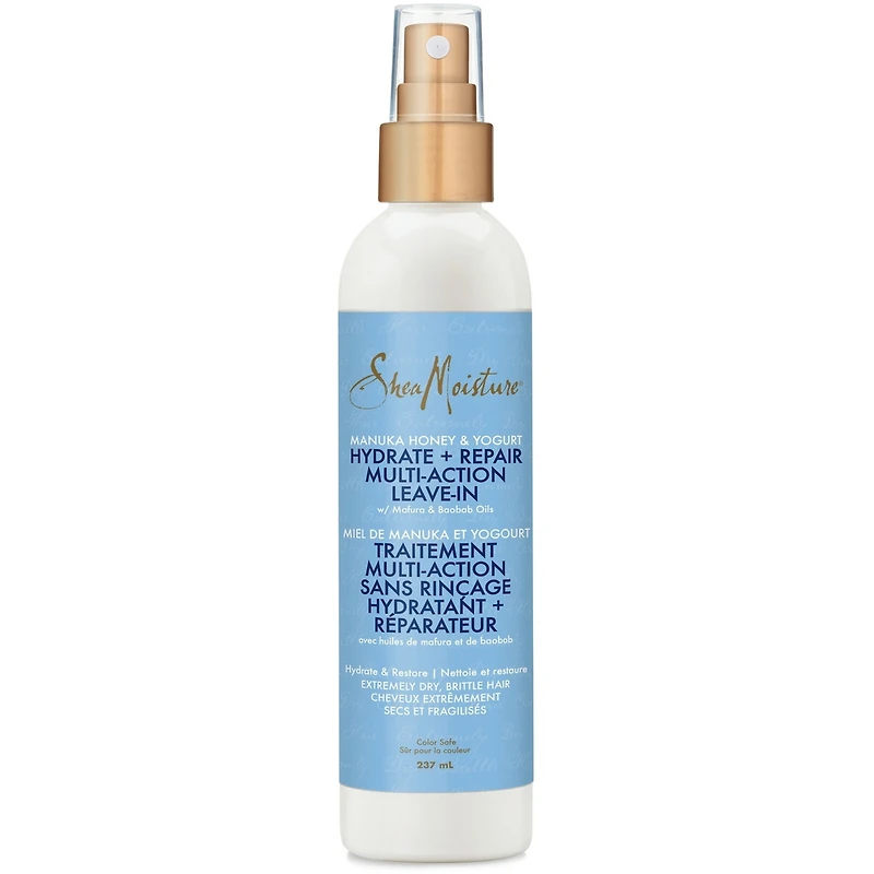 Hydrate + Réparation Multi-Action Leave-In Hair Treatment pour les cheveux extrêmement secs et cassants Manuka Honey & Yogourt couleur sans danger leave-in conditionneur 237 ml