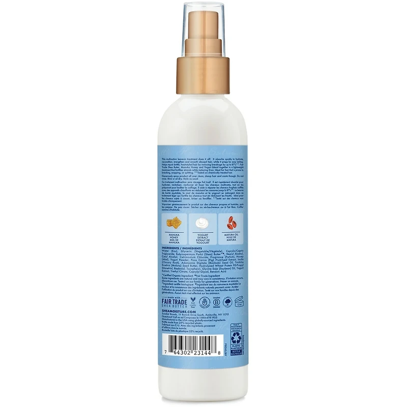Hydrate + Réparation Multi-Action Leave-In Hair Treatment pour les cheveux extrêmement secs et cassants Manuka Honey & Yogourt couleur sans danger leave-in conditionneur 237 ml