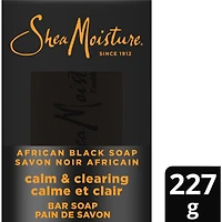 SheaMoisture  Bar Soap Soothing and Clarifying bar soap African Black Soap with 24h shea moisture nutrients for Healthy, Glowing Skin, 227g