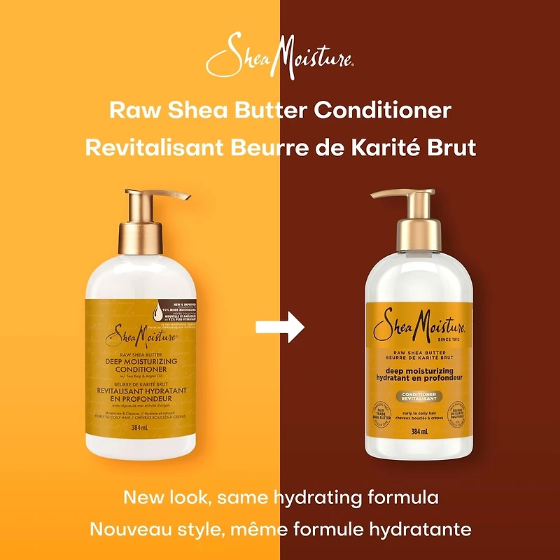 SheaMoisture Raw Shea Butter Deep Moisturizing Restorative Conditioner for Curly Hair with Sea Kelp & Argan Oil 384 ml