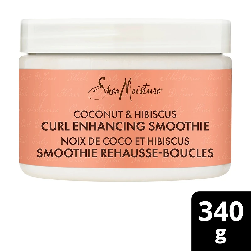 Deep Conditioning Curl Améliorant la réparation des cheveux smoothie pour les cheveux épais et bouclés Noix de coco & Hibiscus avec protéine de soie & Huile de neem 340 g