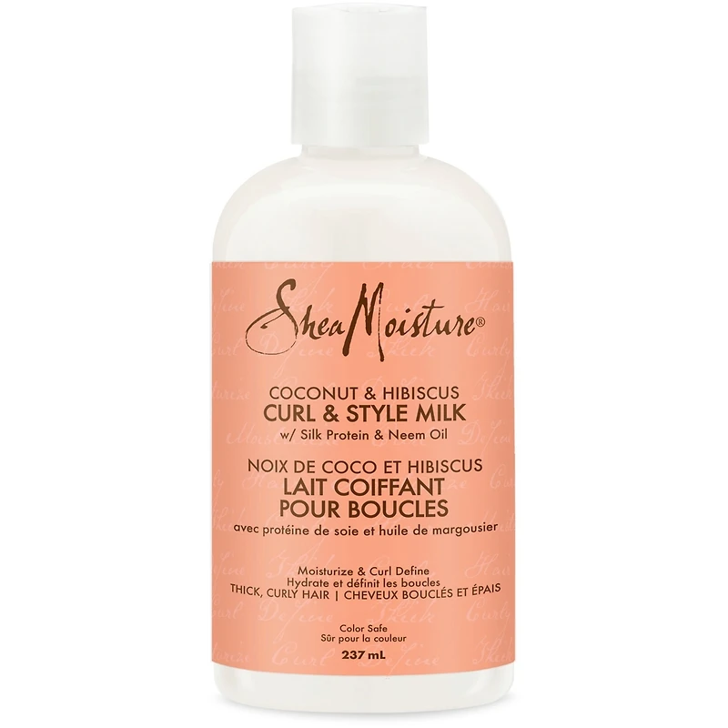 Curl & Style Milk Leave-In Conditionneur pour cheveux épais et bouclés Noix de coco & Hibiscus avec protéine de soie et huile de neem 237 ml