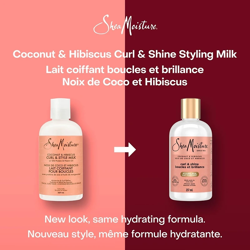 Curl & Style Milk Leave-In Conditioner for thick, curly Hair Coconut & Hibiscus with Silk Protein and Neem Oil 237 ml