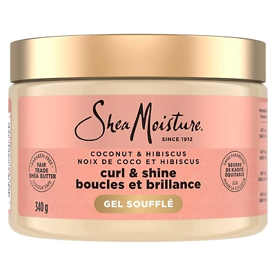 Curling Gel Soufflé Leave-in Conditionneur pour cheveux épais et bouclés Noix de coco & Hibiscus hydrate et définit les boucles 340 g