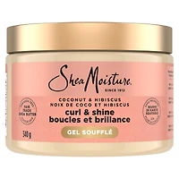 Curling Gel Soufflé Leave-in Conditioner for thick, curly hair Coconut & Hibiscus moisturizes and defines curls 340 g