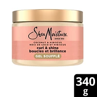 Curling Gel Soufflé Leave-in Conditioner for thick, curly hair Coconut & Hibiscus moisturizes and defines curls 340 g