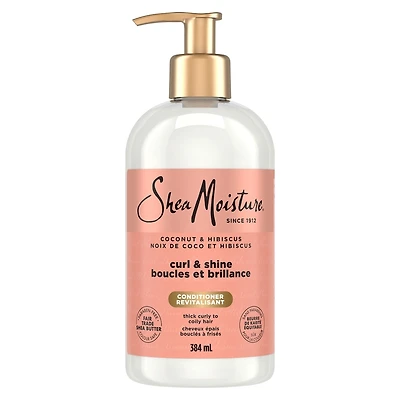 SheaMoisture Noix de Coco et Hibiscus Revitalisant Boucles et Brillance pour cheveux épais et bouclés avec protéine de soie et huile de margousier pour hydrater et adoucir 384 ml