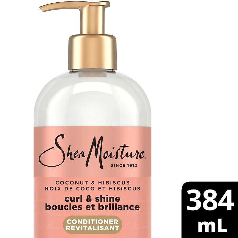 SheaMoisture Noix de Coco et Hibiscus Revitalisant Boucles et Brillance pour cheveux épais et bouclés avec protéine de soie et huile de margousier pour hydrater et adoucir 384 ml