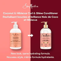 SheaMoisture Noix de Coco et Hibiscus Revitalisant Boucles et Brillance pour cheveux épais et bouclés avec protéine de soie et huile de margousier pour hydrater et adoucir 384 ml