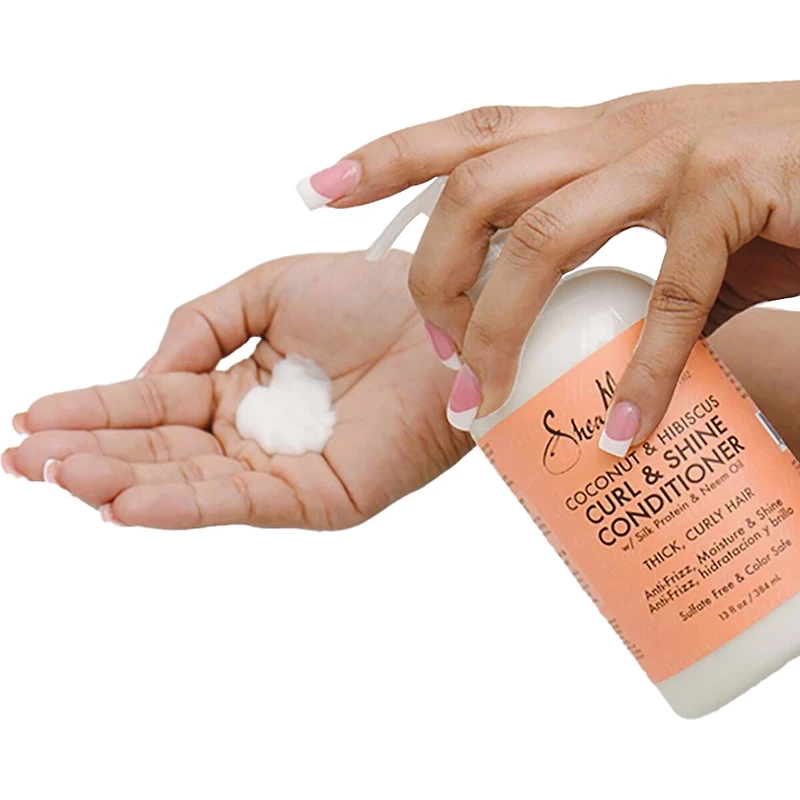 SheaMoisture Noix de Coco et Hibiscus Revitalisant Boucles et Brillance pour cheveux épais et bouclés avec protéine de soie et huile de margousier pour hydrater et adoucir 384 ml