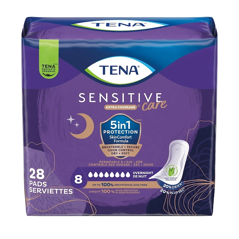 Sensitive Care Extra Coverage Overnight Pads