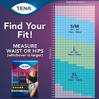 TENA Stylish Black Underwear Maximum Absorbency, Large, 16 Count