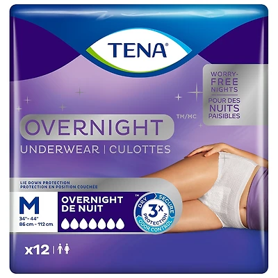 Overnight Incontinence Underwear, Medium