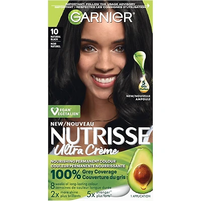 Nutrisse Ultra Crème, Permanent Hair Dye, 100% Grey Coverage