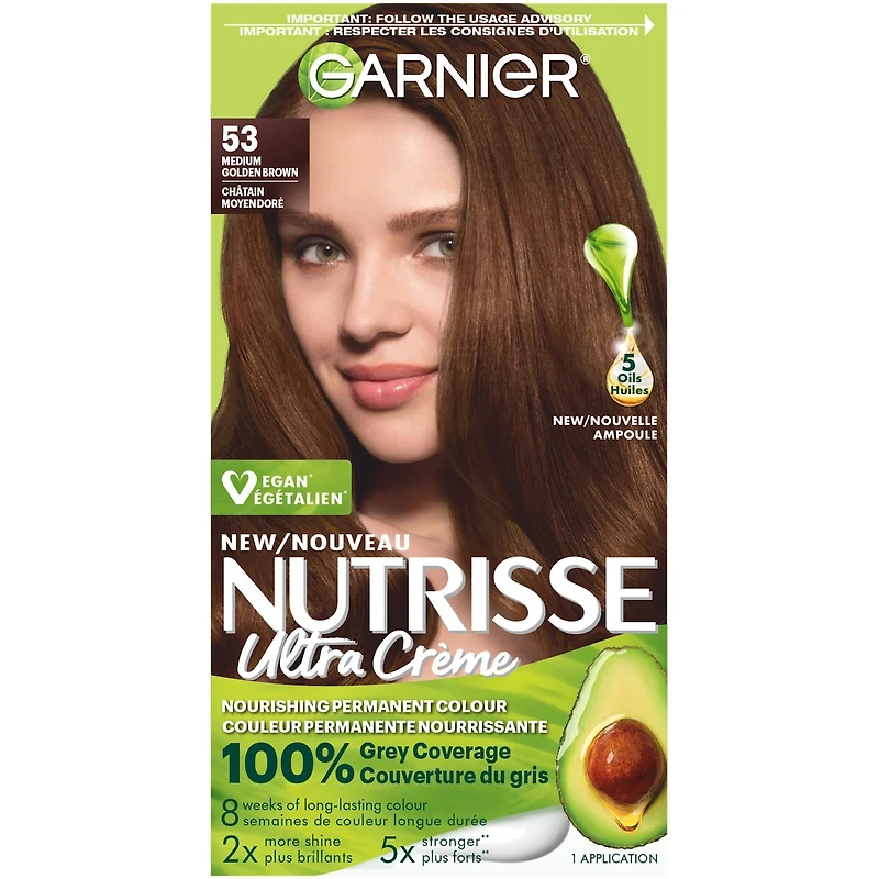 Nutrisse Ultra Crème, Permanent Hair Dye, 100% Grey Coverage
