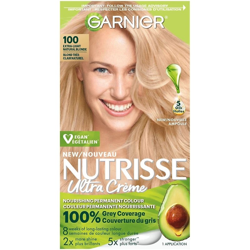 Nutrisse Ultra Crème, Permanent Hair Dye, 100% Grey Coverage